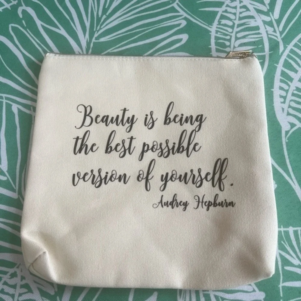 Beauty is being the best possible version of yourself makeup bag New 9”x 9”